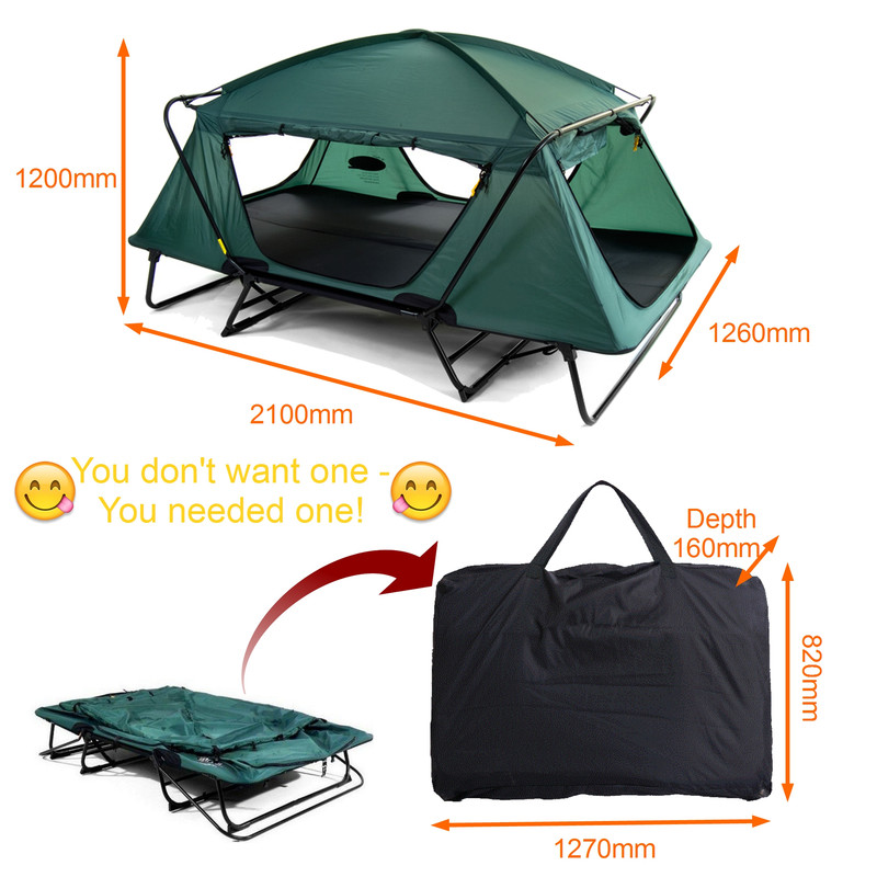 FOLDING COMPACT TWIN / DOUBLE BED TENT CAMPING HIKING FISHING CAMPER ...