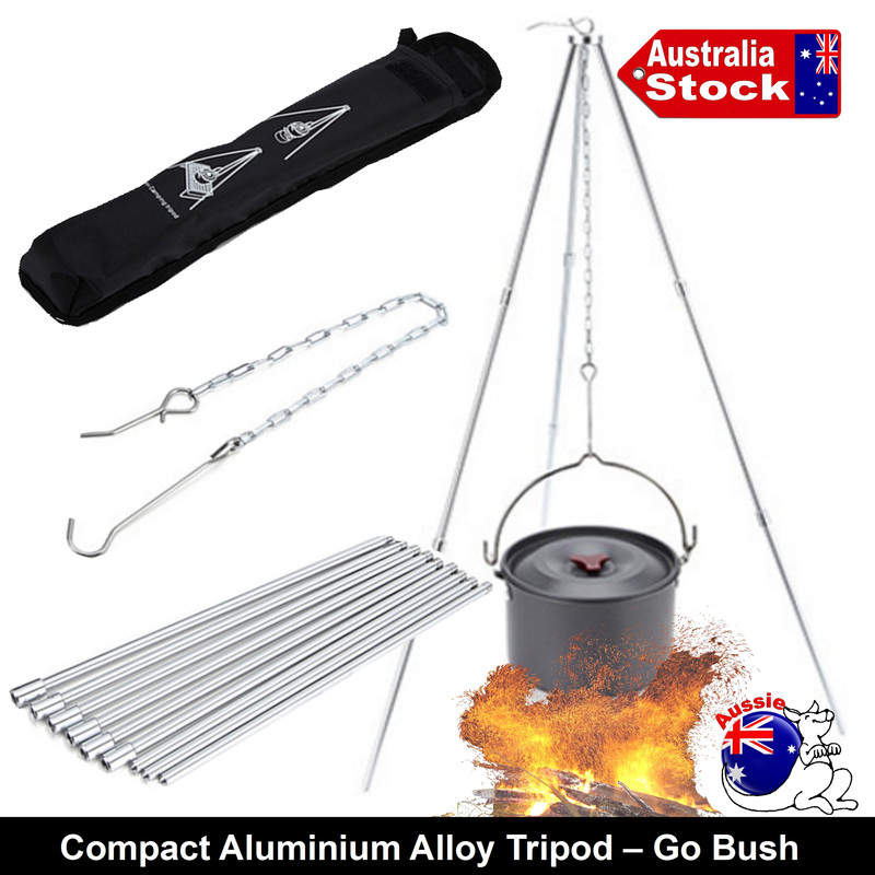 Hanging Tripod Stand Charcoal Bbq Camp Fire Outback Buah Ducth