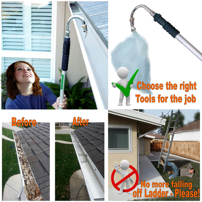 TELESCOPIC GUTTER CLEANER WAND FLUSHES MULTI PURPOSE CAR WASHER ...