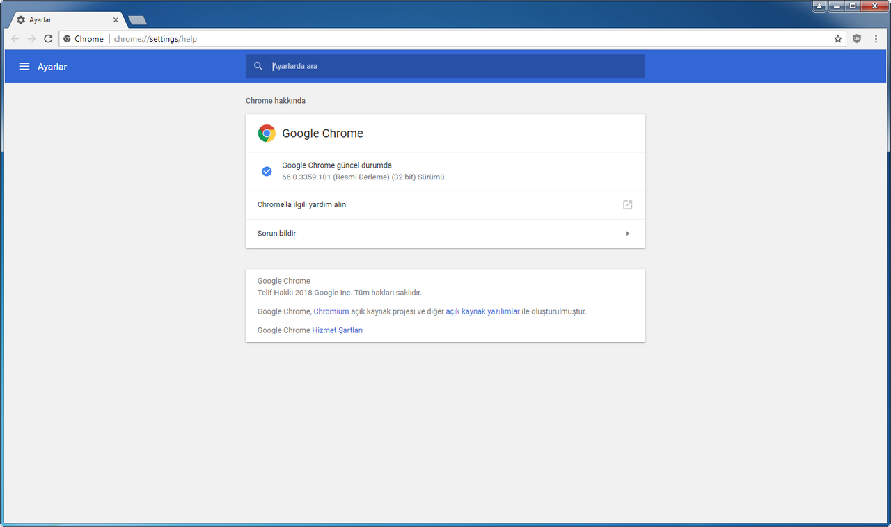 Google Chrome 66.0.3359.181 | uBlock Origin | Katılımsız