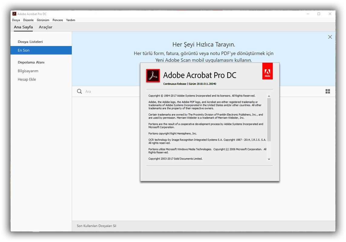 Adobe Acrobat Pro DC 2018.011.20055 | Katılımsız