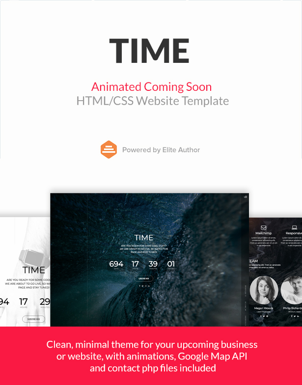 Time - Animated Coming Soon HTML/CSS Website Template - 9