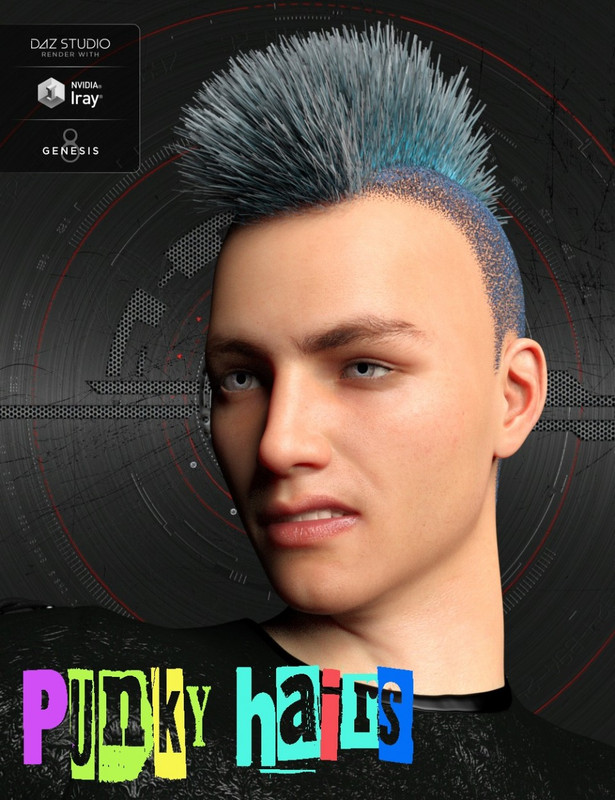 Punky Hair Styles for Genesis 8 Male(s)