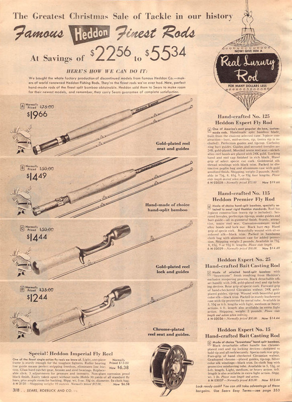 HEDDON Catalog Listings, 1924-56 w/Ferrule & Fly Rod Charts - Page