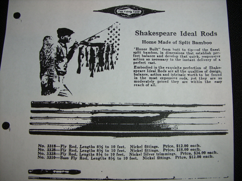 SHAKESPEARE Glass Fly Rod Catalog Listings 1947-1981, Collecting  Fiberglass Fly Rods