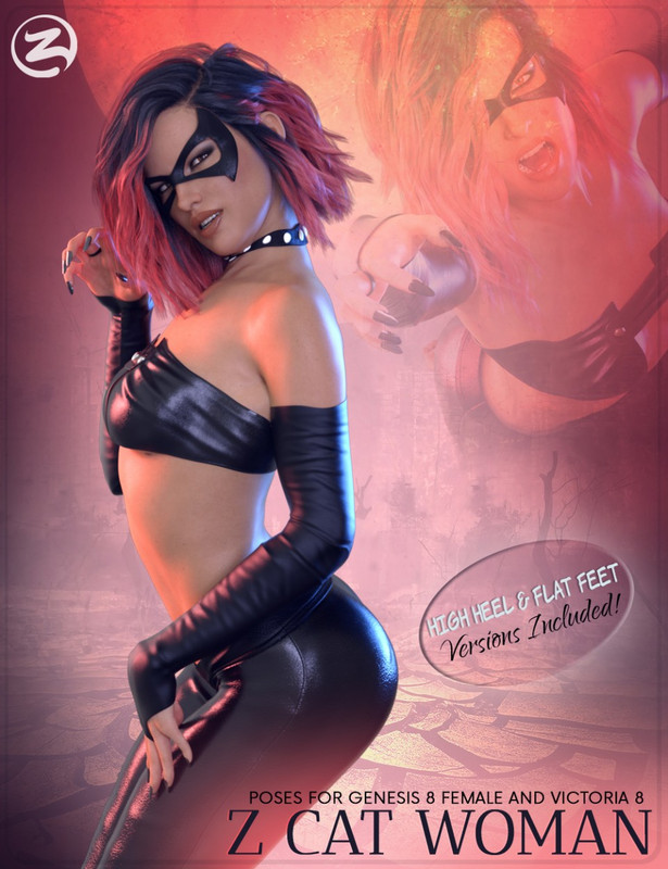 Z Cat Woman – Poses for Genesis 8 Female and Victoria 8
