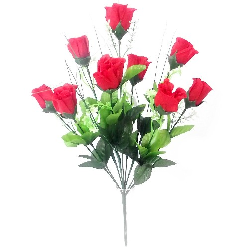 Beautiful Rosebud Artificial Bush With Gyp /& GrassBest Indoor /& Outdoor Use