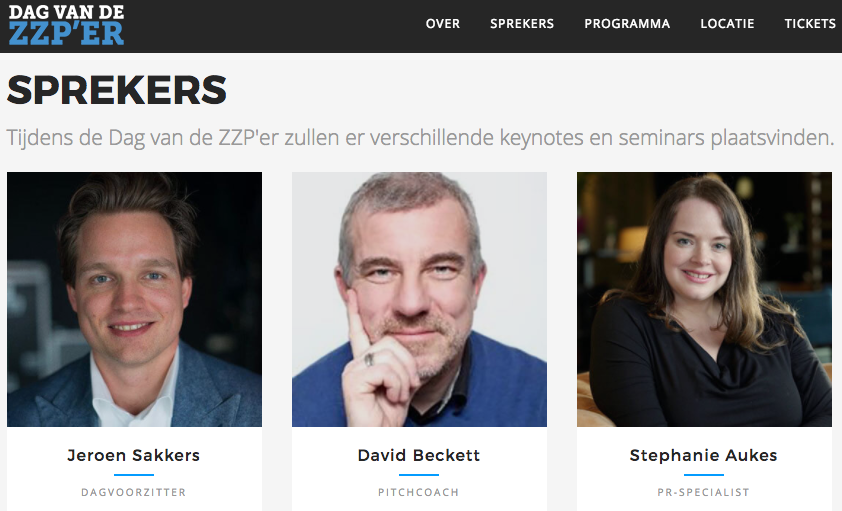 Stephanie Aukes geeft een seminar over free publicity tijdens de FOTY-Awards, Dag van de ZZP'er 2017 in Amersfoort.