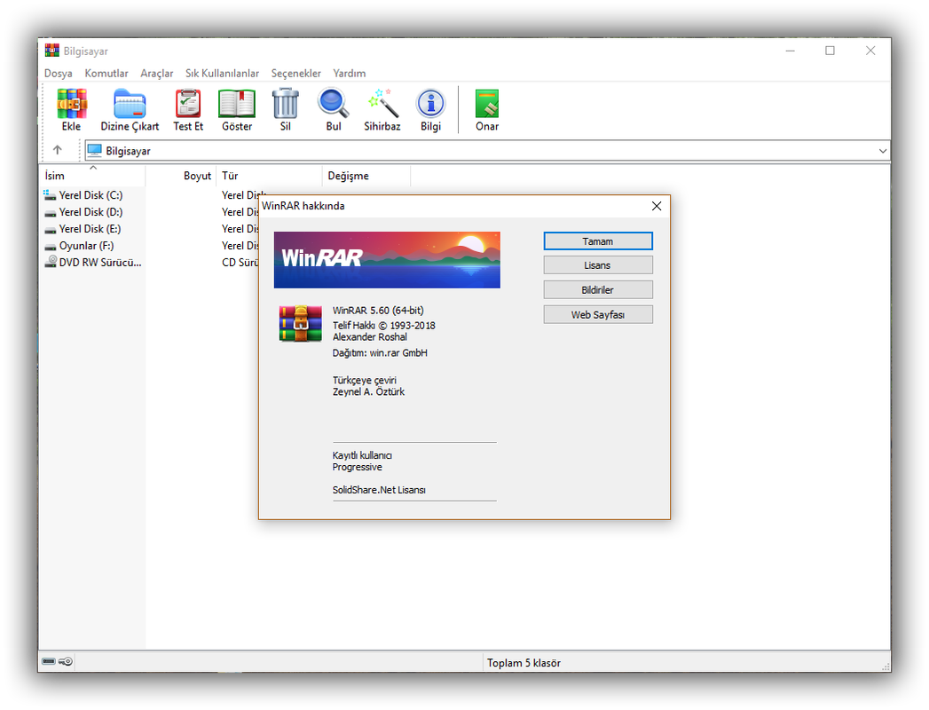 WinRAR 5.60 Final TR-EN | Katılımsız