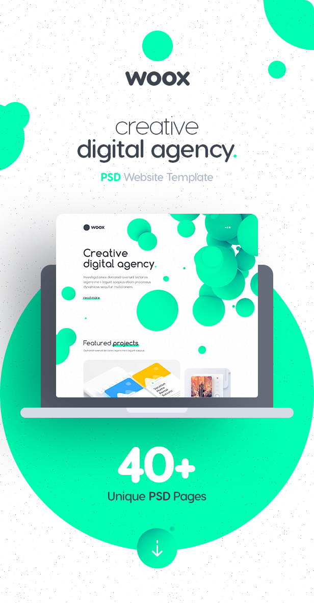 Woox - Non-Standard and Creative PSD Template for Digital Agency and ICO and Cryptocurrency Market - 1