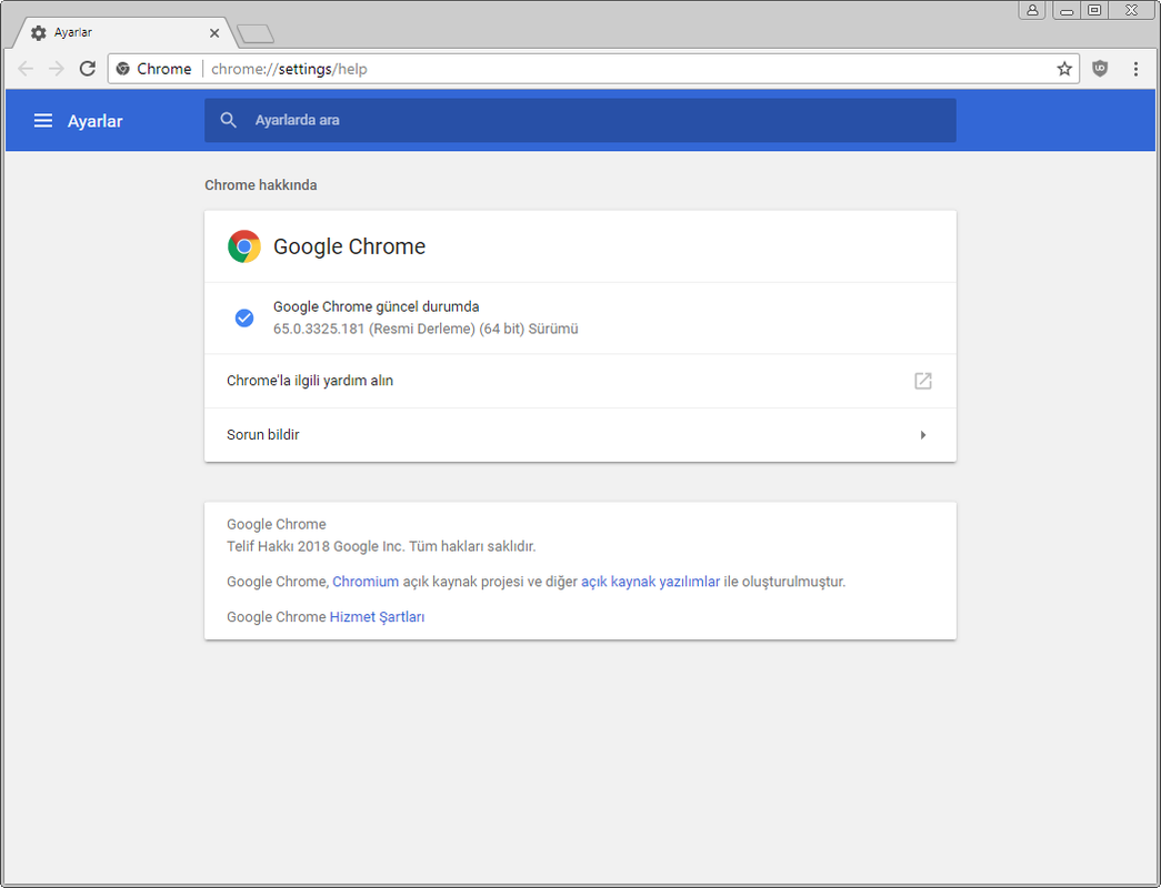 Google Chrome 66.0.3359.170 | uBlock Origin | Katılımsız