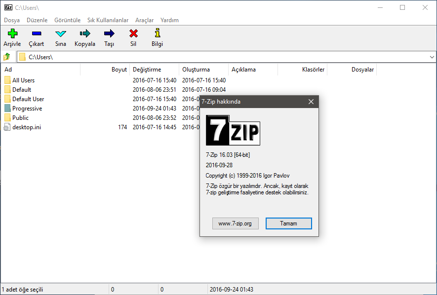 7-Zip 18.06 Final | Katılımsız